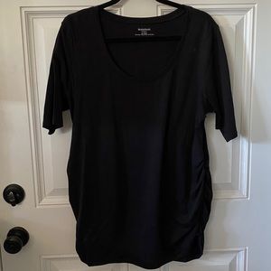 Black Elbow Sleeve Maternity Top